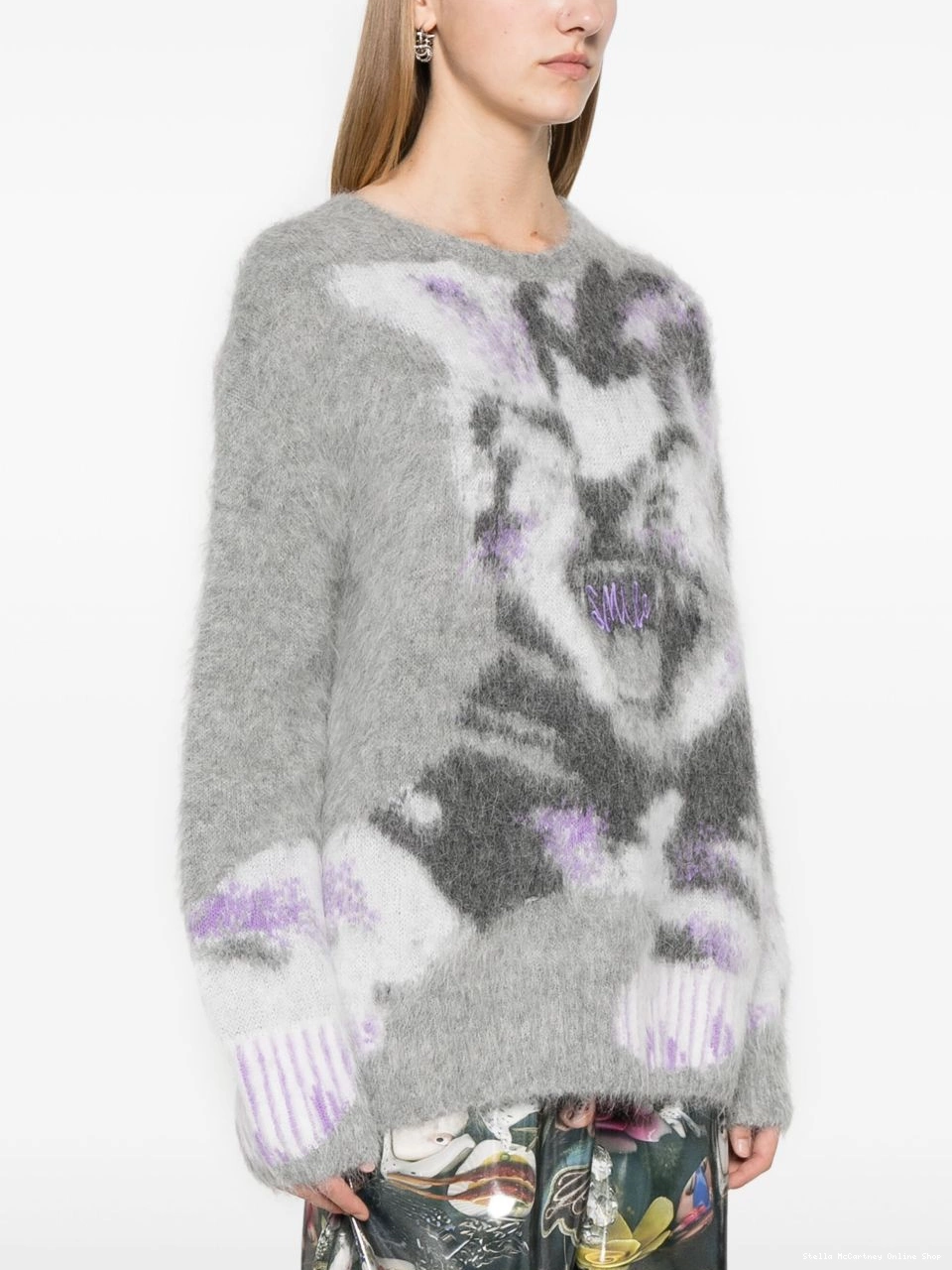 Cheap intarsia Women McCartney Cat sweater Stella 0728